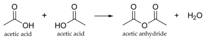 Condensation of acetic acid to acetic anhydride