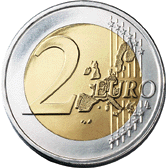 The reverse side of all €2 coins.