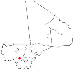 Location of Bamako in Mali