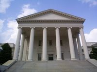The Virginia Capitol Building, designed by Thomas Jefferson. Renovations to the building and grounds are currently underway.