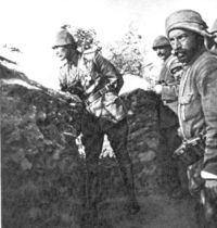 Mustafa Kemal (Atatürk) at the trenches of Gallipoli (1915)