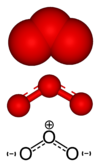 Ozone, O3, is a gas and consists of 3 oxygen atoms