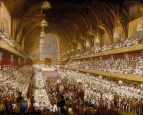George IV's coronation banquet was held in Westminster Hall in 1821. It was the last such banquet held.