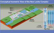 The new locks will be in triple flights, with sliding lock gates on each chamber.