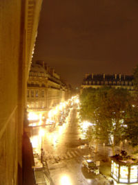 Nighttime view of Rue de Rivoli