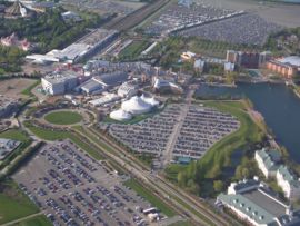 View over the downtown of Disneyland Resort Paris