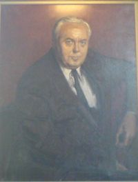 Harold Wilson's portrait in the hall at Jesus College, Oxford