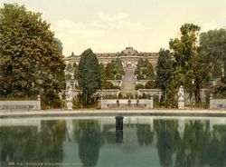 Sanssouci around 1900; this timeless view remains unchanged.