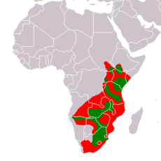 Range map of Equus quagga. (Moelman, 2002) ██ historic range ██ present range 