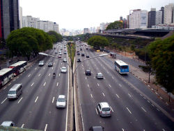 23 de Maio one of the most important freeways in Sao Paulo