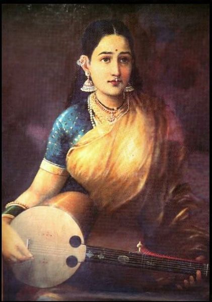 Image:Ravi Varma-Lady playing the swarbat.jpg