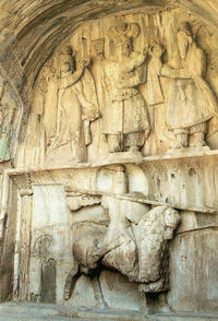 Mounted Persian knight, Taq-e Bostan, Iran.