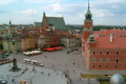 Warsaw, the castle and the cathedral in the background.