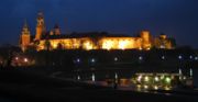 Kraków, Wawel castle by night.