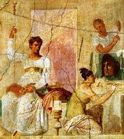 Fresco on the wall of a Pompeii house.