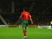 Luís Figo as captain of Portugal national football team.