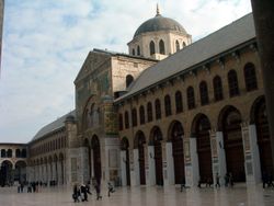 The Umayyad Mosque in the center of Damascus