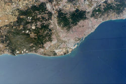 Barcelona as seen from space.