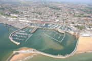 Arial photo showing two out of three harbour compartments