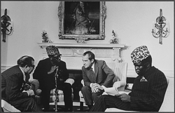 Mobutu Sese Seko and Richard Nixon at Washington, D.C. in 1973.