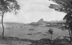 Rio de Janeiro's waterfront and the Morro de Castello, from the Ilha das Cobras in 1919, by Harriet Chalmers Adams.