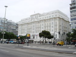 Copacabana Palace Hotel at Copacabana beach. One of the best known and most luxurious hotels in Rio, it was built in the 1920s