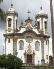 Hints of Rococo can be discerned in the churches by the Brazilian master Aleijadinho.