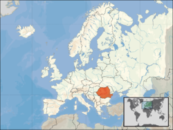 Location of Romania