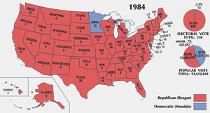 1984 Presidential electoral votes by state.