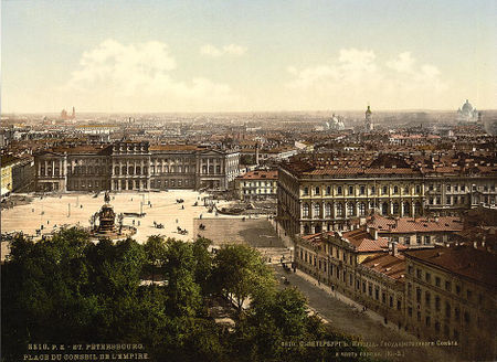 Skyline of St Petersburg in the 19th century, seen from St Isaac's Cathedral.