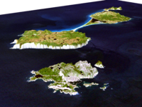 Simulated view of the islands by NASA