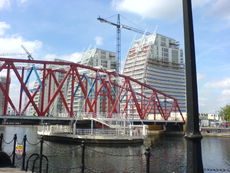 The development of the 'NV Buildings' modern apartments in Salford Quays as at August 2005