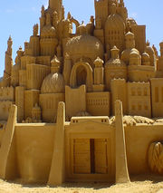 An elaborate sand castle.