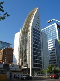 Buildings in Apoquindo Avenue, Financial Zone of the city.