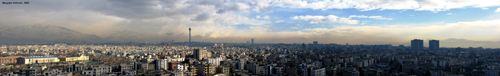 A panoramic photograph of Tehran
