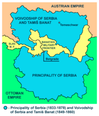 Austrian and Ottoman Serbia in 1849