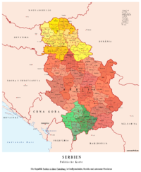 Political map of Serbia