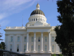 The State Capitol in Sacramento, which is the home of the California State Legislature