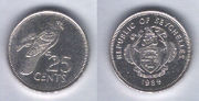 25-cent coins from Seychelles.