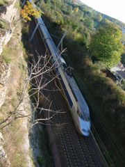 A TGV Atlantique on an enhanced ordinary track.