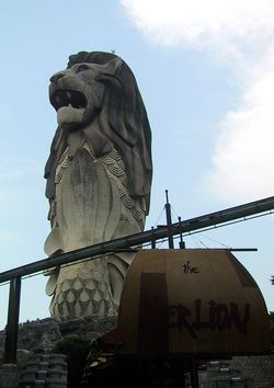 Singapore's national icon, the Merlion can be seen in the CBD and Sentosa.