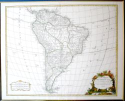 Map of South America. (1750) Geograph: Robert de Vaugondy.