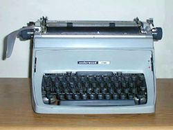 Mechanical desktop typewriters, such as this Underwood Five, were long time standards of government agencies, newsrooms, and sales offices. They have been largely replaced by IBM Selectrics and newer electronic models. Models like this are occasionally still seen in urban sales offices that use paper invoices.