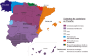 Dialectal map of Castillian Spanish in Spain.