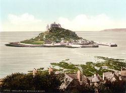 St. Michael's Mount at high tide in 1900.