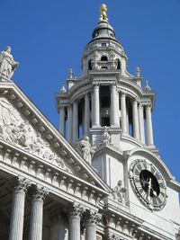 The clock tower on the west side of the cathedral