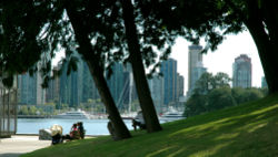 Stanley Park and a Downtown residential area.