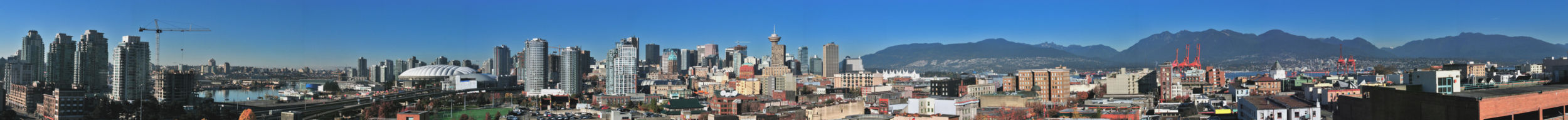 Panorama of Vancouver taken from Chinatown.