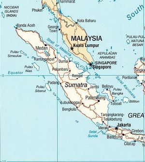 Political map of Sumatra