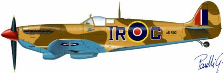 Profile of RAF Spitfire Vb.Copyright Giovanni Paulli. www.paulligiovanni.com